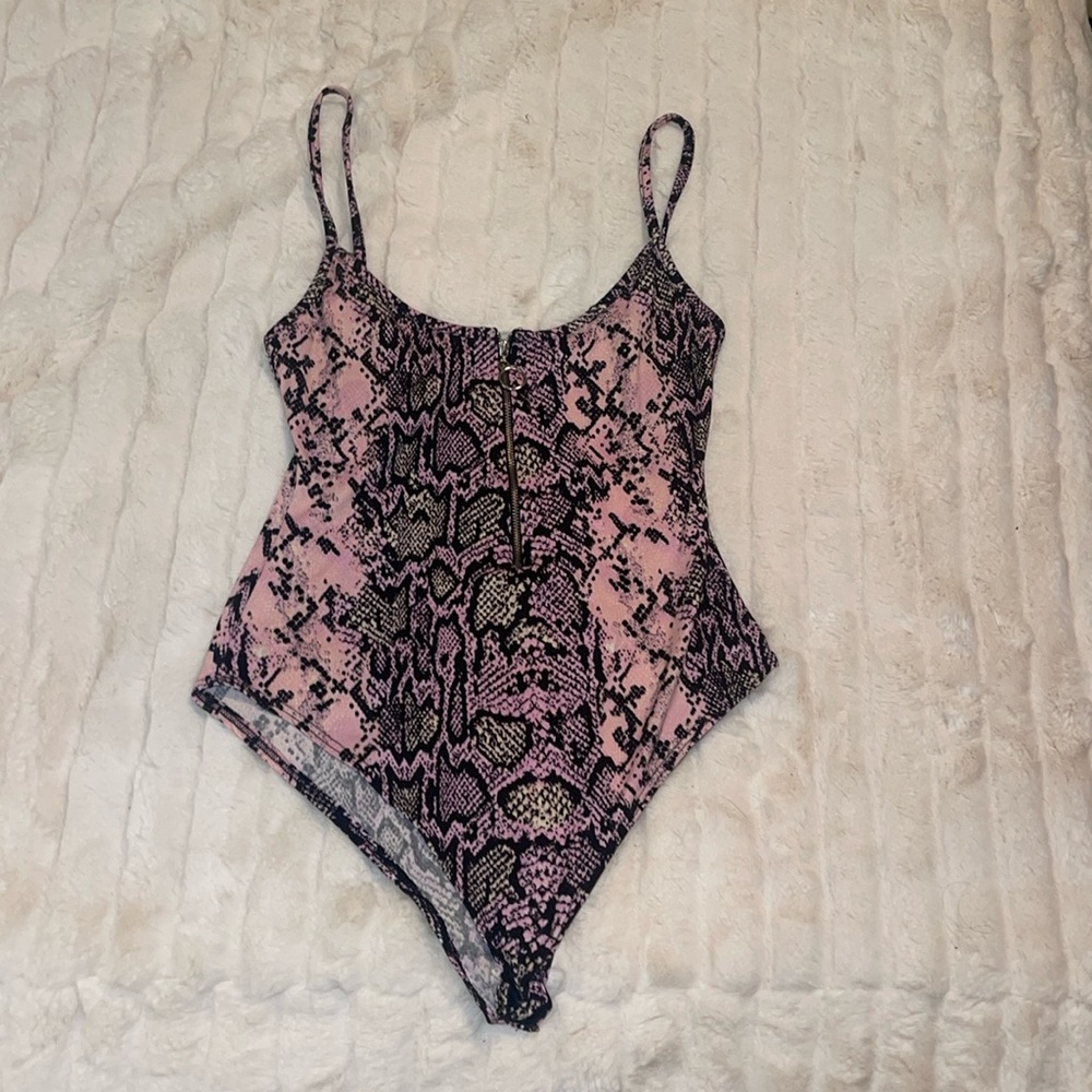 Snake print body suit
